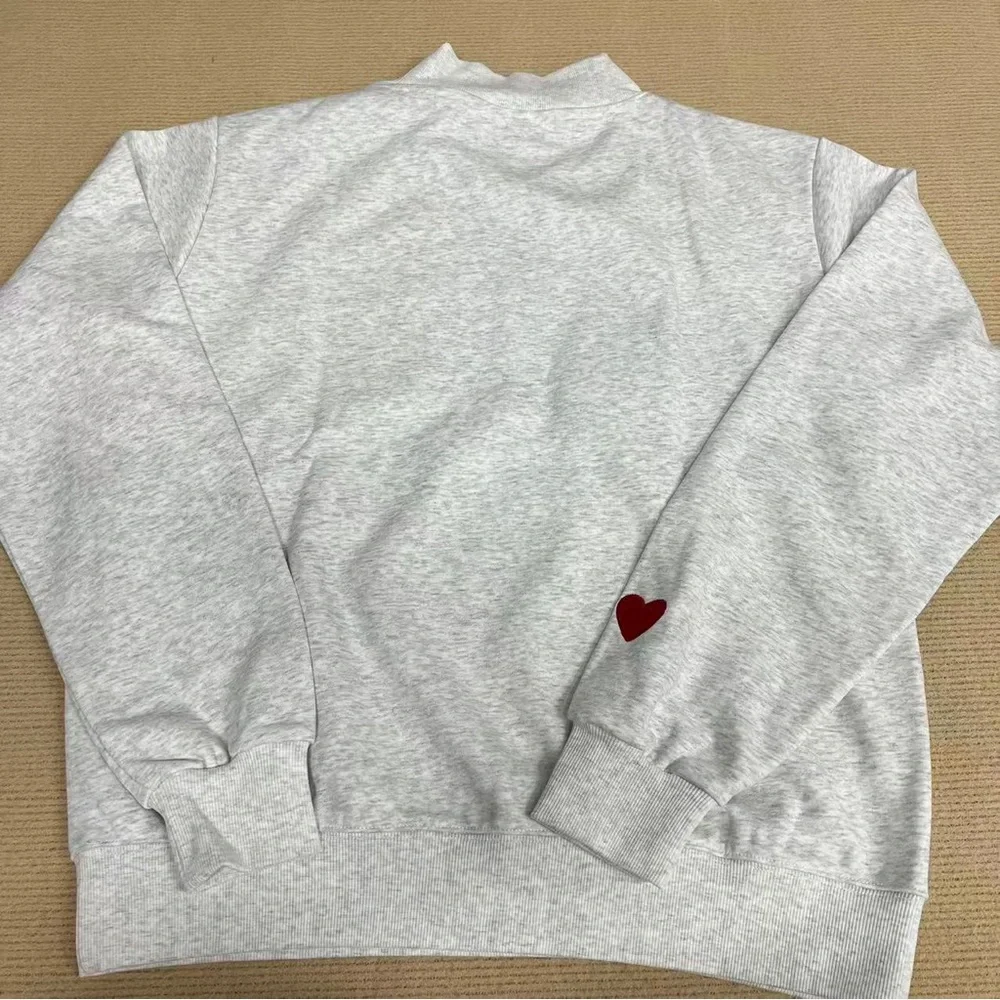 PARKE Light Gray Crewneck Sweatshirt with Red Lettering - Picture 3 of 6
